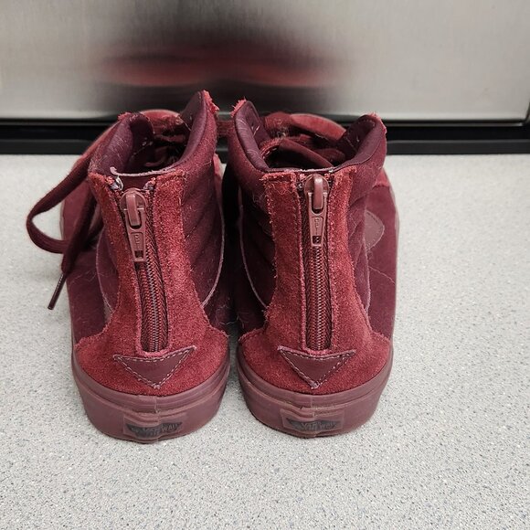 Maroon Zip Vans Sk8hi - Picture 3 of 9